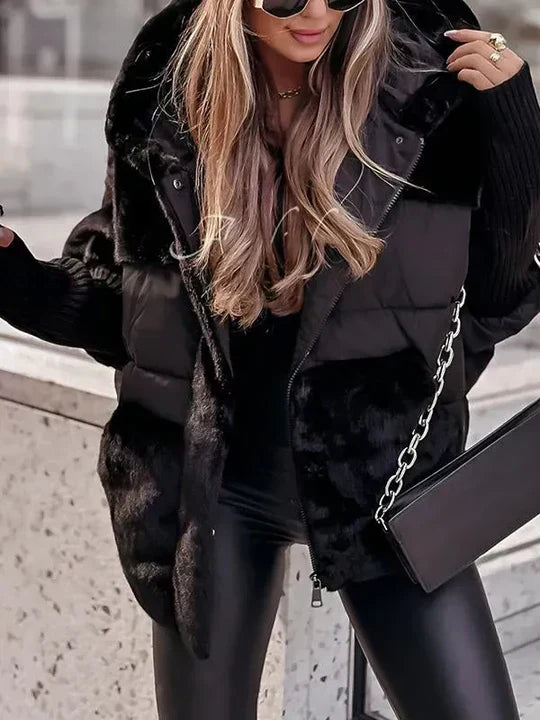 Pikowana Kurtka ze Sztucznego Futra