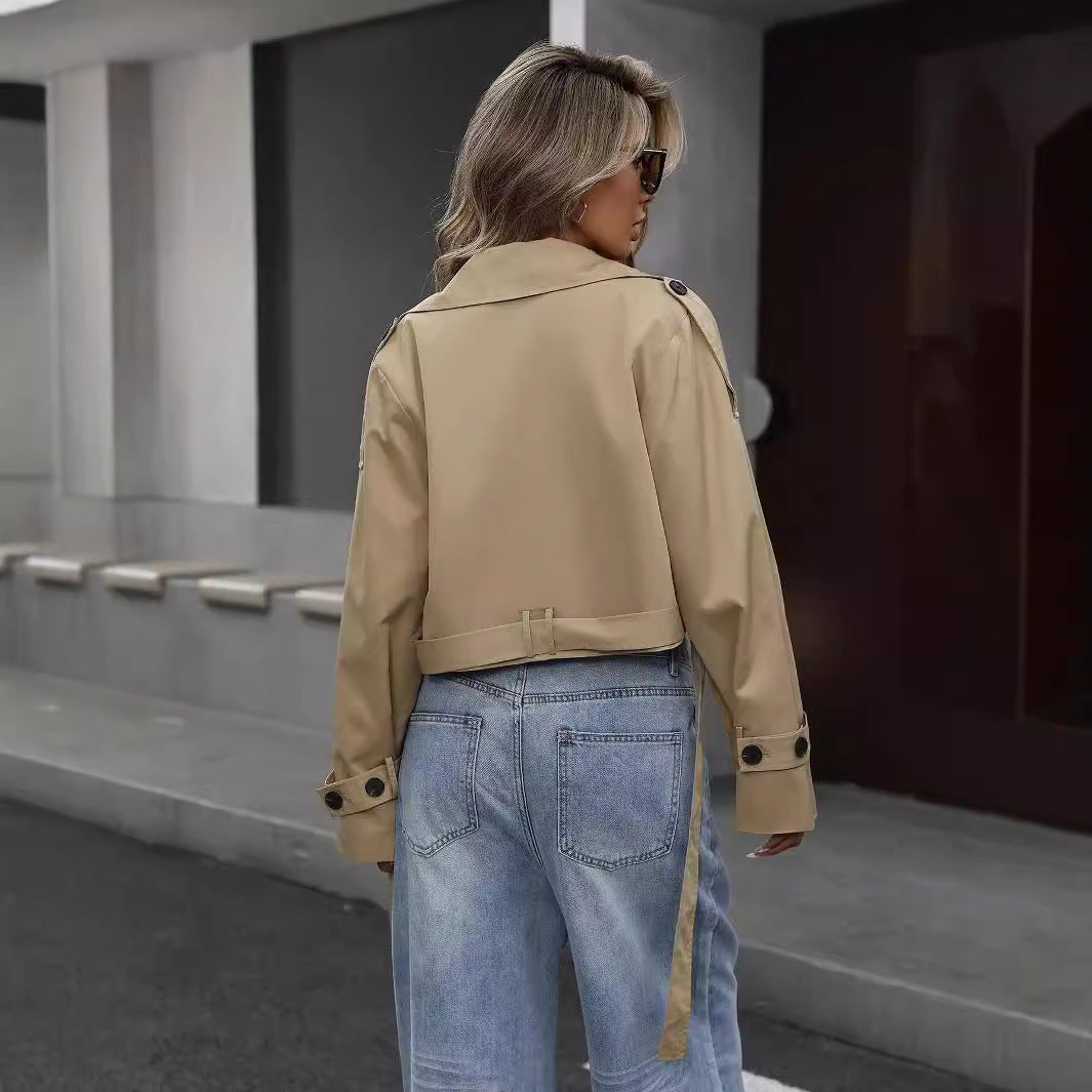Klasyczny Trencz Przejściowy Wiązany w Talii