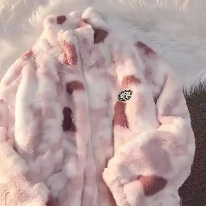 Polarowa Kurtka z Barwionym Wzorem Tie Dye