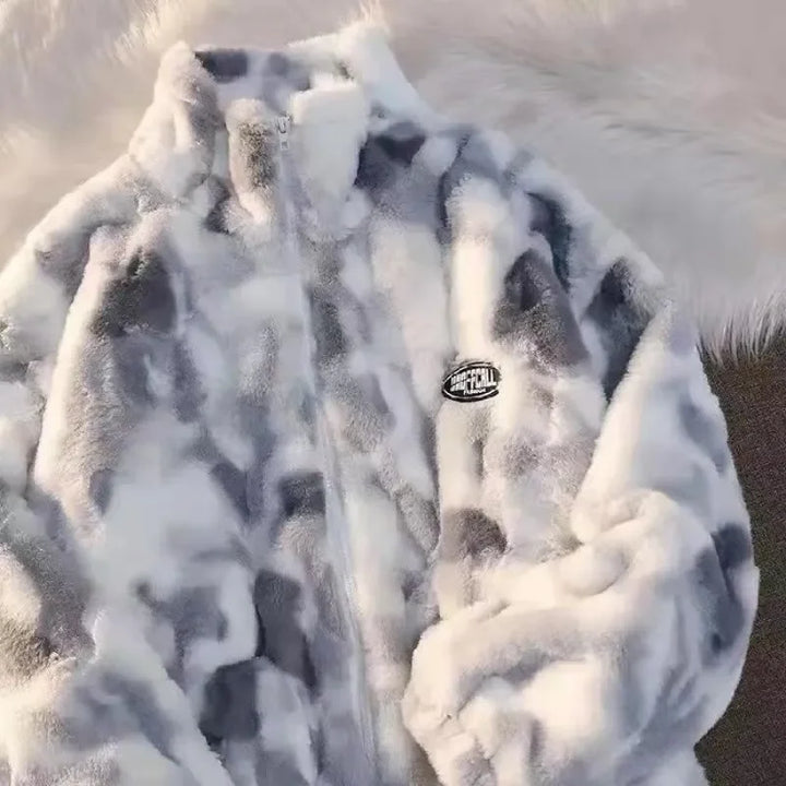 Polarowa Kurtka z Barwionym Wzorem Tie Dye