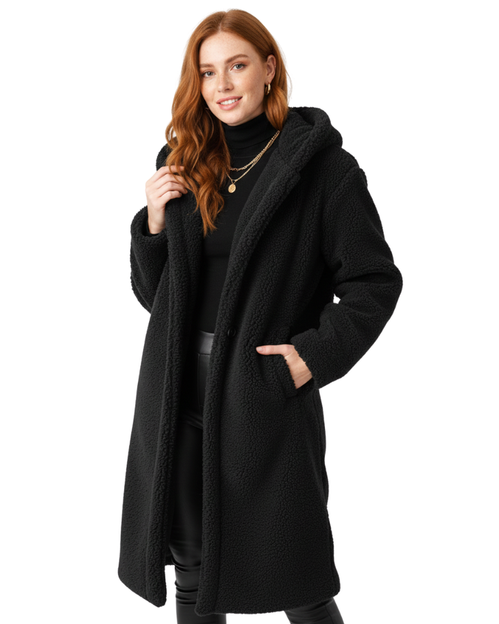 Puszysty Płaszcz Teddy o Kroju Oversize
