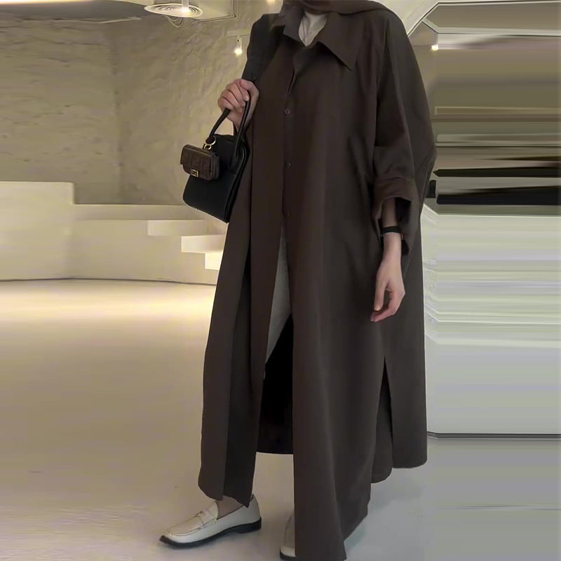 Długi Minimalistyczny Płaszcz Oversize na Zimę