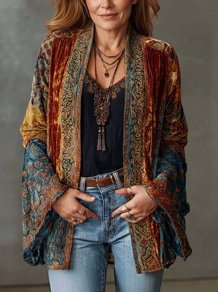 Dzianinowy Kardigan Kimono w Stylu Boho