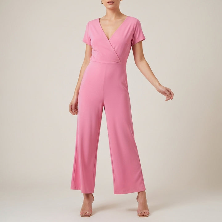 Cap Sleeve Wide Leg Jumpsuit - Pink