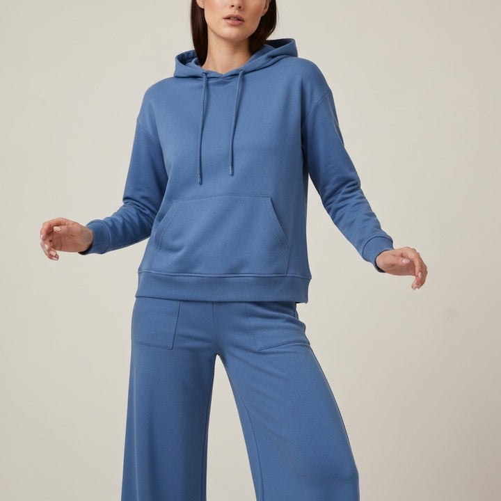 Hooded Sweatshirt And Jogger Set - Blue